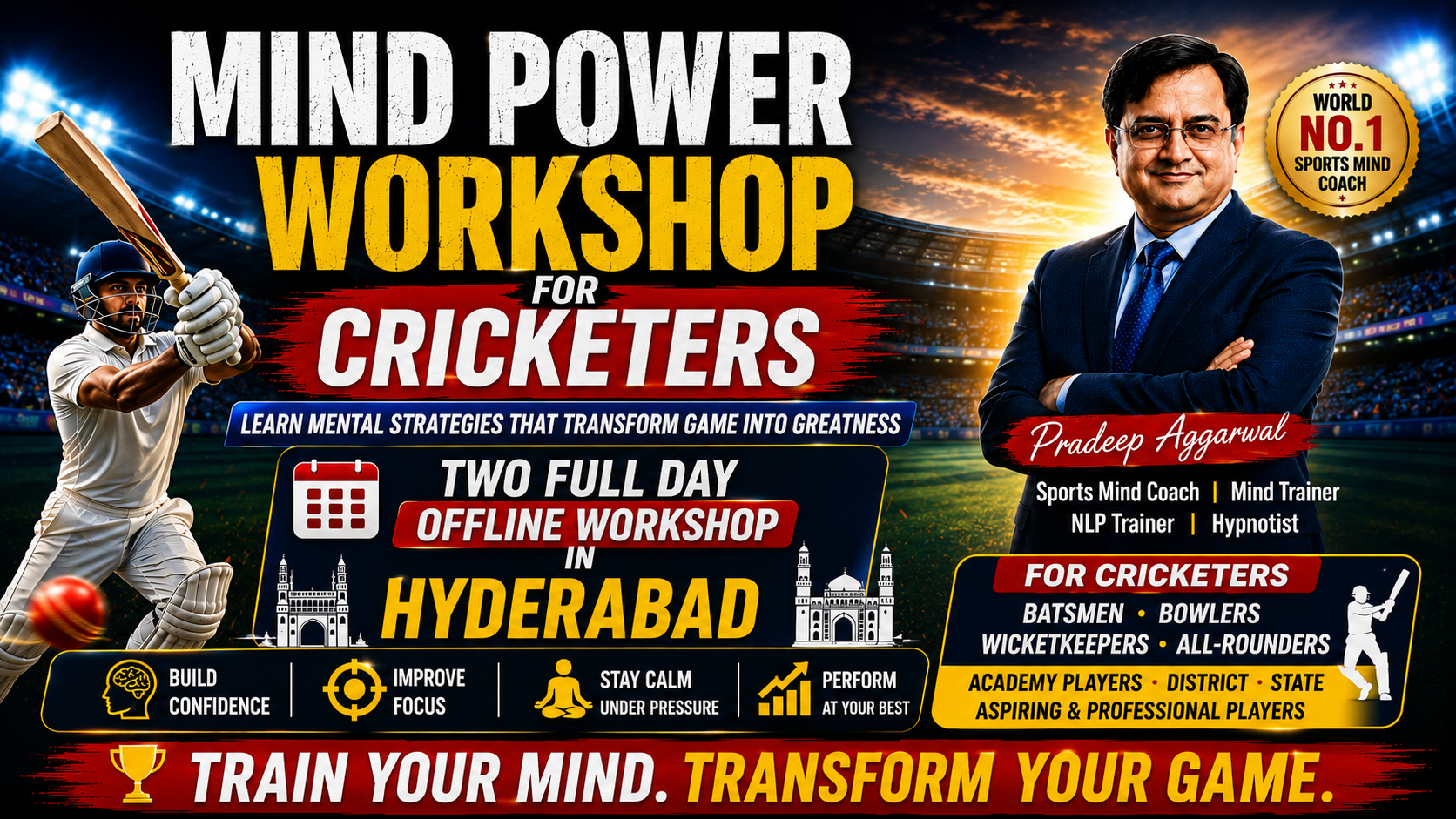 Awaken The Champion Cricketer Within You - 2 Day Cricket Mind Power Training